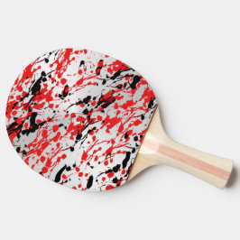 Raquete De Ping Pong Lixeira e perfuração de Abstrato preto e vermelho