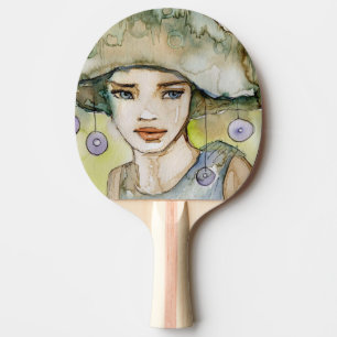 Raquete De Ping Pong llustration de uma menina bonita, delicada