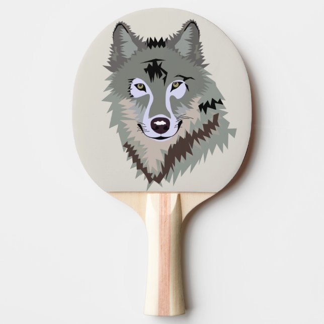 Raquete De Ping Pong Lobo Animado (Frente)