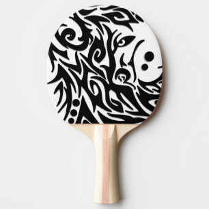Raquete De Ping Pong Lobo Tribal Abstrato
