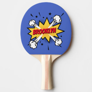 Raquete De Ping Pong Logotipo animado do estilo dos quadrinhos da banda