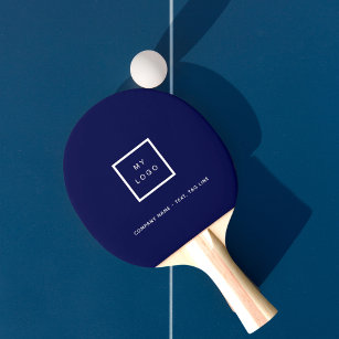 Raquete De Ping Pong Logotipo branco azul marinho para empresas
