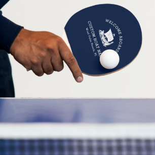 Raquete De Ping Pong Logotipo de navio náutico de capitão personalizado
