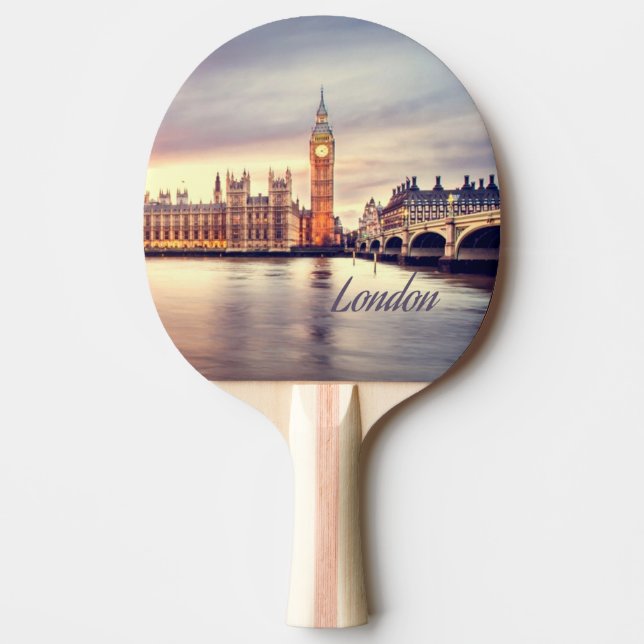 Raquete De Ping Pong London England Big Ben (Frente)