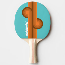Raquete De Ping Pong Loop com Listra em Verde Água do Deserto com Nome