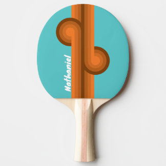 Raquete De Ping Pong Loop com Listra em Verde Água do Deserto com Nome
