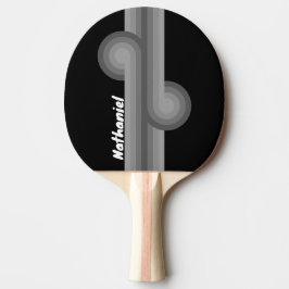 Raquete De Ping Pong Loop de Arco-íris com Gradiente Escuro e Nome