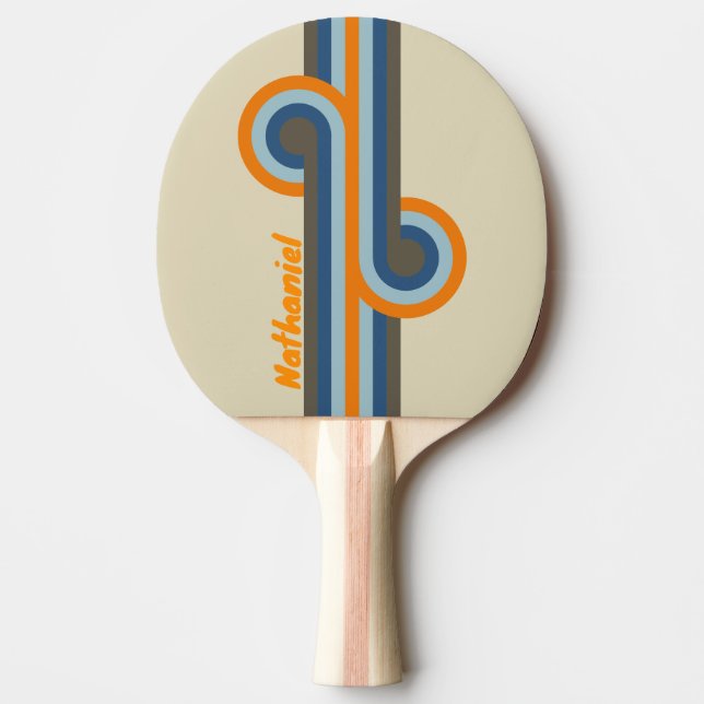 Raquete De Ping Pong Loop de Faixa com Degrade Butternut com Nome (Frente)