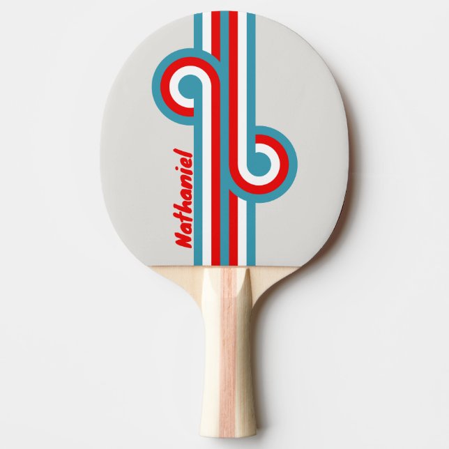Raquete De Ping Pong Loop de Faixa do Thunderbird com Nome (Frente)