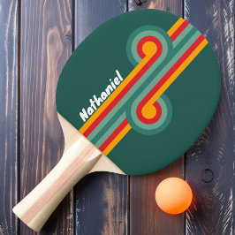 Raquete De Ping Pong Loop de Faixa Verde com Nome