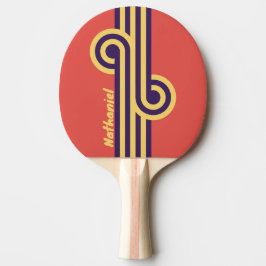 Raquete De Ping Pong Loop Retro Surf do Pôr do Sol com Nome