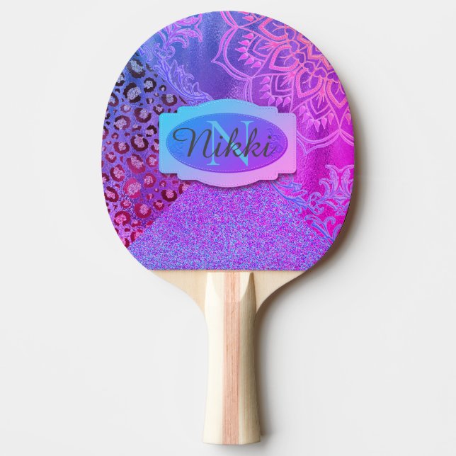Raquete De Ping Pong Lotus Leopard Monograma (Frente)