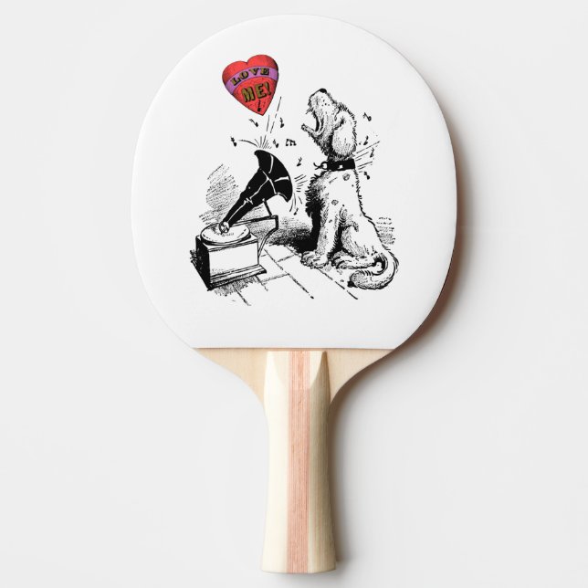 Raquete De Ping Pong Love Me Heart (cão)      (Frente)
