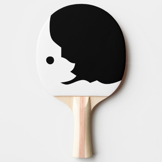 Raquete de Ping Pong Lua Crescente Preto Branco (Frente)