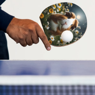 Raquete De Ping Pong Lua E Visitas De Porco Castanho E Guiné Branca,