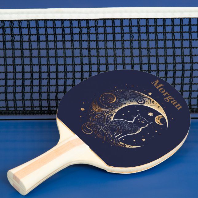 Raquete De Ping Pong Lua Gata Mística - Presente Celestial Personalizad (Insitu)