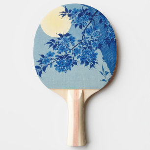 Raquete De Ping Pong Lua Noite Noite de Lua Azul Árvore