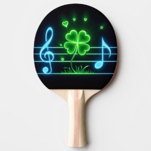 Raquete De Ping Pong Lucky Clover e notas de música