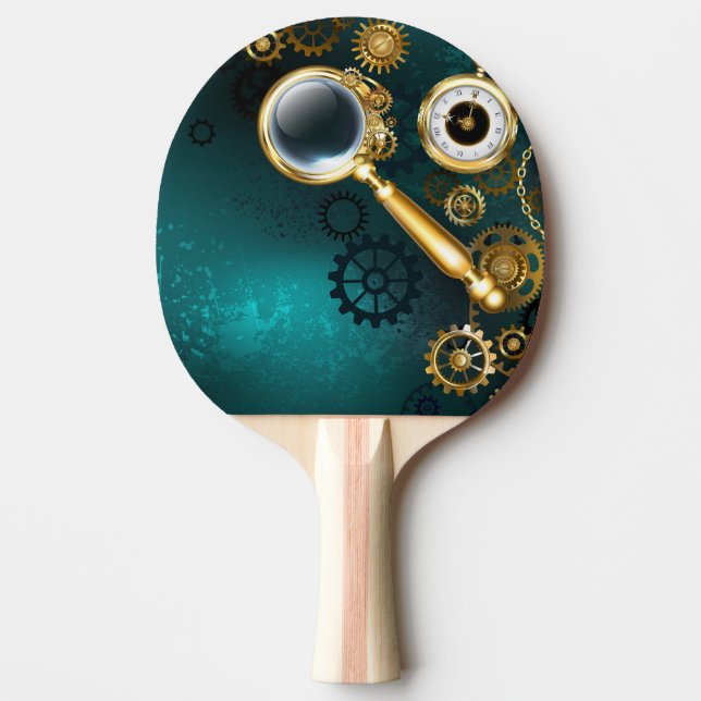 Raquete De Ping Pong Lupa no estilo Steampunk (Frente)