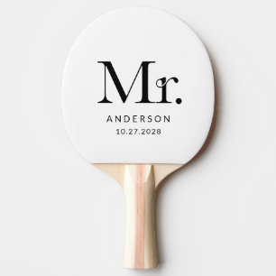 Raquete De Ping Pong Luxe Elegância Preto e Branco Mister Wedding