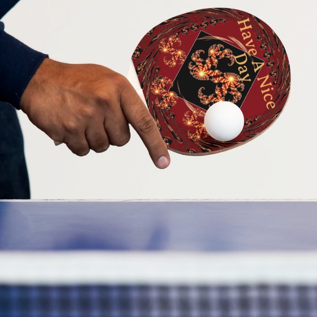 Raquete De Ping Pong Luxury Action Equipment: Red Swirl Fractal Gratitu (Insitu)