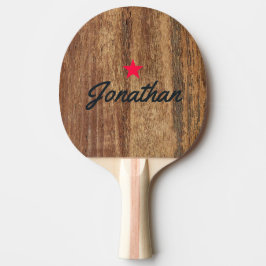 Raquete De Ping Pong Madeira de Cedro Bruta Estrela Vintage Assinatura
