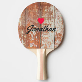 Raquete De Ping Pong Madeira de Celeiro Usada Assinatura de Coração Vin