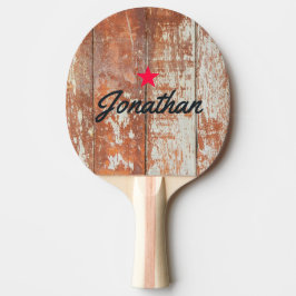Raquete De Ping Pong Madeira de Celeiro Usada Assinatura de Estrela Vin