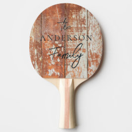 Raquete De Ping Pong Madeira de Celeiro Usada Nome de Família Escrito à