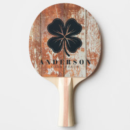 Raquete De Ping Pong Madeira de Celeiro Usada Trevo de Quatro Folhas co
