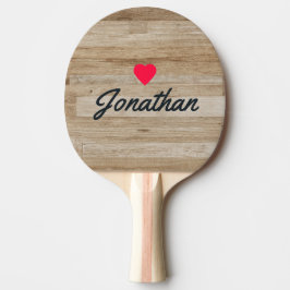Raquete De Ping Pong Madeira de Cinza Clara Assinatura de Coração Vinta