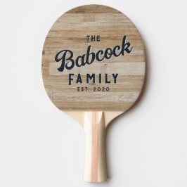 Raquete De Ping Pong Madeira de Cinza Clara Nome da Família Retro e Ano