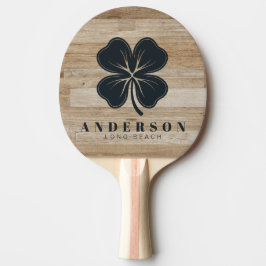 Raquete De Ping Pong Madeira de Cinza Clara Trevo de Quatro Folhas com 