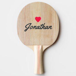 Raquete De Ping Pong Madeira de Freixo Branco Coração Vintage Assinatur