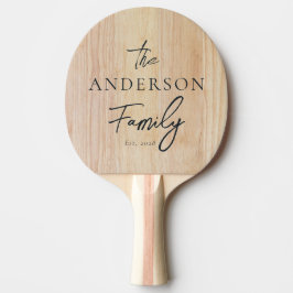 Raquete De Ping Pong Madeira de Freixo Branco Nome da Família Escrito à