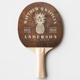 Raquete De Ping Pong Madeira de Noz Pecã Tropical Abacaxi Casamento