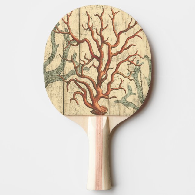 Raquete De Ping Pong Madeira e coral pequeno (Frente)