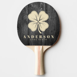 Raquete De Ping Pong Madeira Escurecida pelo Tempo Trevo de Quatro Folh