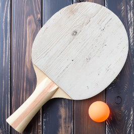Raquete De Ping Pong Madeira Pintada de Branco