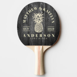 Raquete De Ping Pong Madeira Tropical Escurecida por Intempéries Abacax