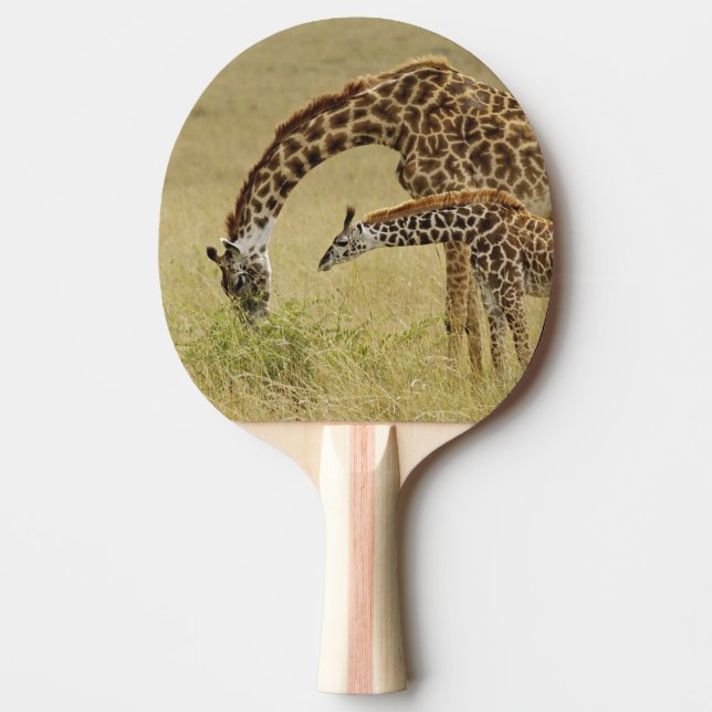 Raquete De Ping Pong Mãe e bebê Girafa Masai, Giraffa (Frente)