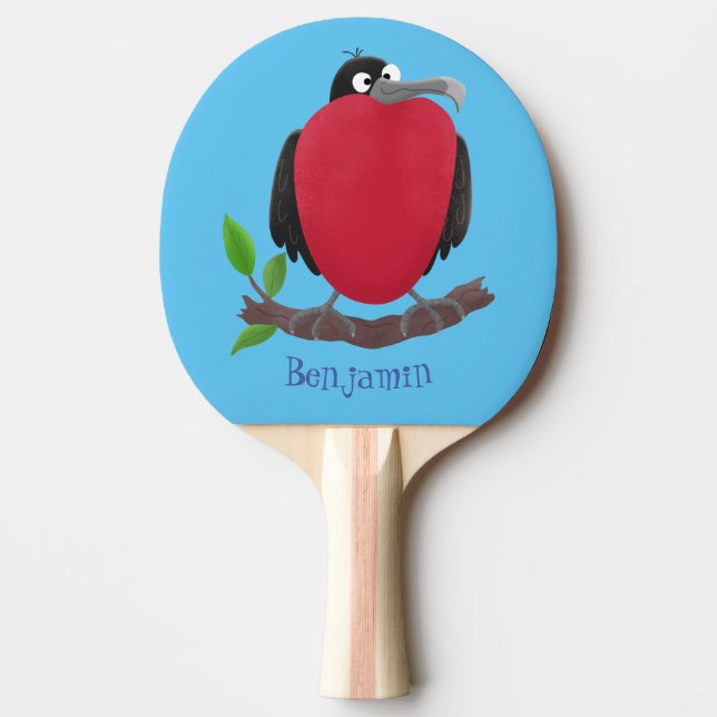 Raquete De Ping Pong Magnífico desenho animado de pássaros (Frente)