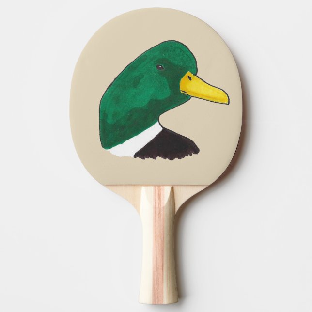 Raquete De Ping Pong Mallard Duck desenhado à mão (Frente)