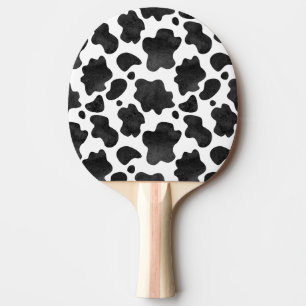 Raquete De Ping Pong Manchas de Vaca Padrão Impressão em Preto e Branco