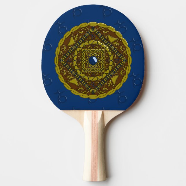 Raquete de Ping Pong Mandala de Capricórnio (Frente)