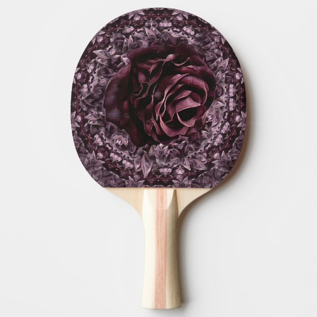 Raquete De Ping Pong Mandala de Rosa  (Frente)