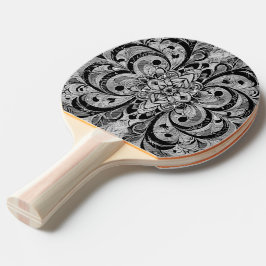 Raquete De Ping Pong Mandala Sinfonia de Cores – Floral Psicodélico Ous