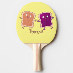 Raquete De Ping Pong Manteiga de amendoim e caricatura em sanduíche de