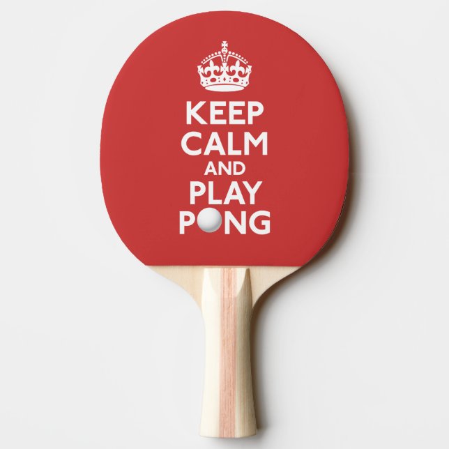 Raquete De Ping Pong Mantenha a calma e o jogo Pong (Verso)