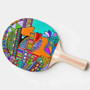 Raquete De Ping Pong Mão Desenhada por EDDArt - Faraó 1